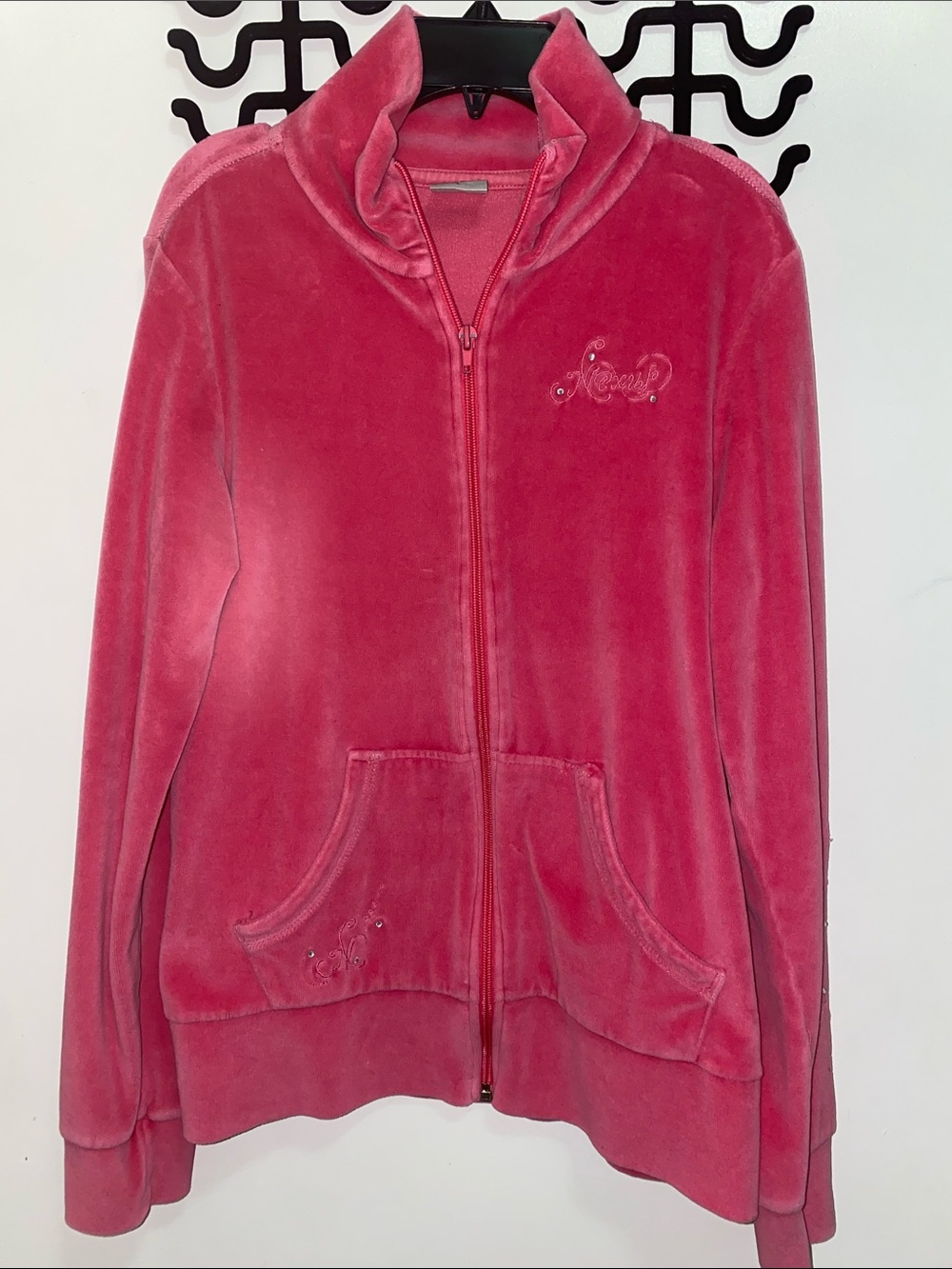 Pink Velour Zip-Up Jacket